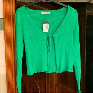 Green cardigan